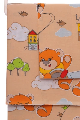 Постільна білизна бавовна з ведмедика з кульками бежева 135*100см