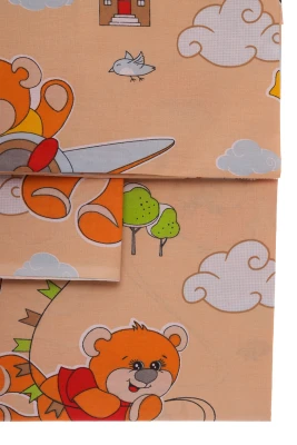 Постільна білизна бавовна з ведмедика з кульками бежева 135*100см