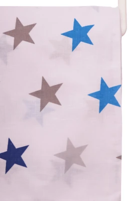 Постільна білизна бавовна в синьо-сіру зірочку 130*100 біла