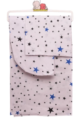 Постільна білизна для хлопчика бавовна на гумці з дрібними зірочками 130*100 біла
