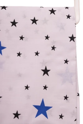 Постільна білизна для хлопчика бавовна на гумці з дрібними зірочками 130*100 біла