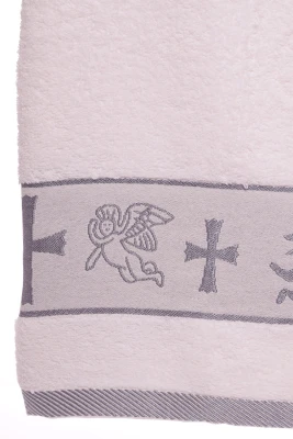 Крижма Ангел і хрестик зі сріблом 135*70 см біла