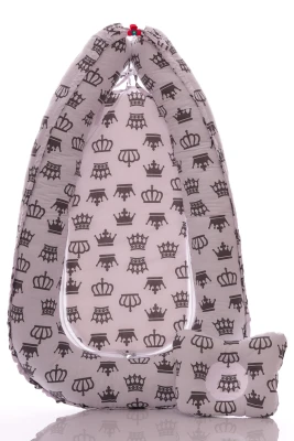 Кокон-гніздо + ортопедична подушка з коронами 85*50*12 см білий