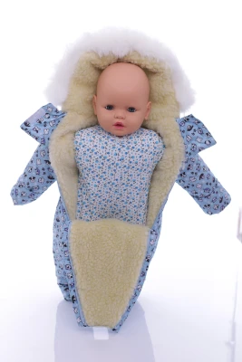 Чоловічок на хутрі для хлопчика Babykroha з принтом Тварин блакитний