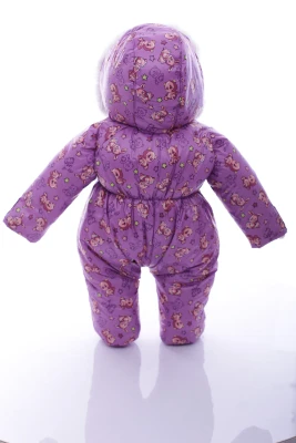 Чоловічок на хутрі для дівчинки Babykroha з принтом Зайчиків бузковий